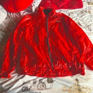Men's Red The NorthFace Lightweight Windbreaker/Rain Jacket Size L